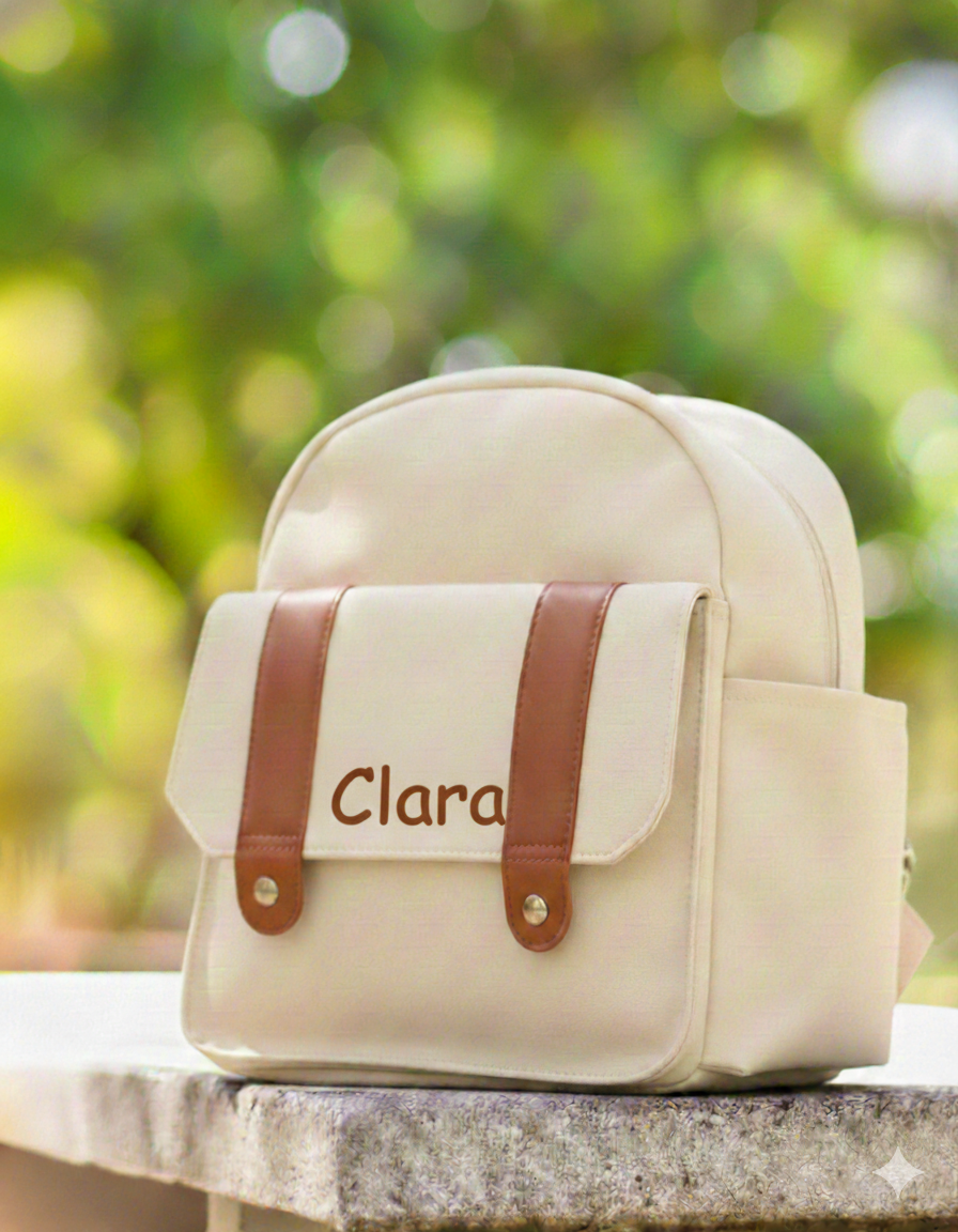 Mochila Escolar Primeira Infância Em Lona De Algodão Colorida