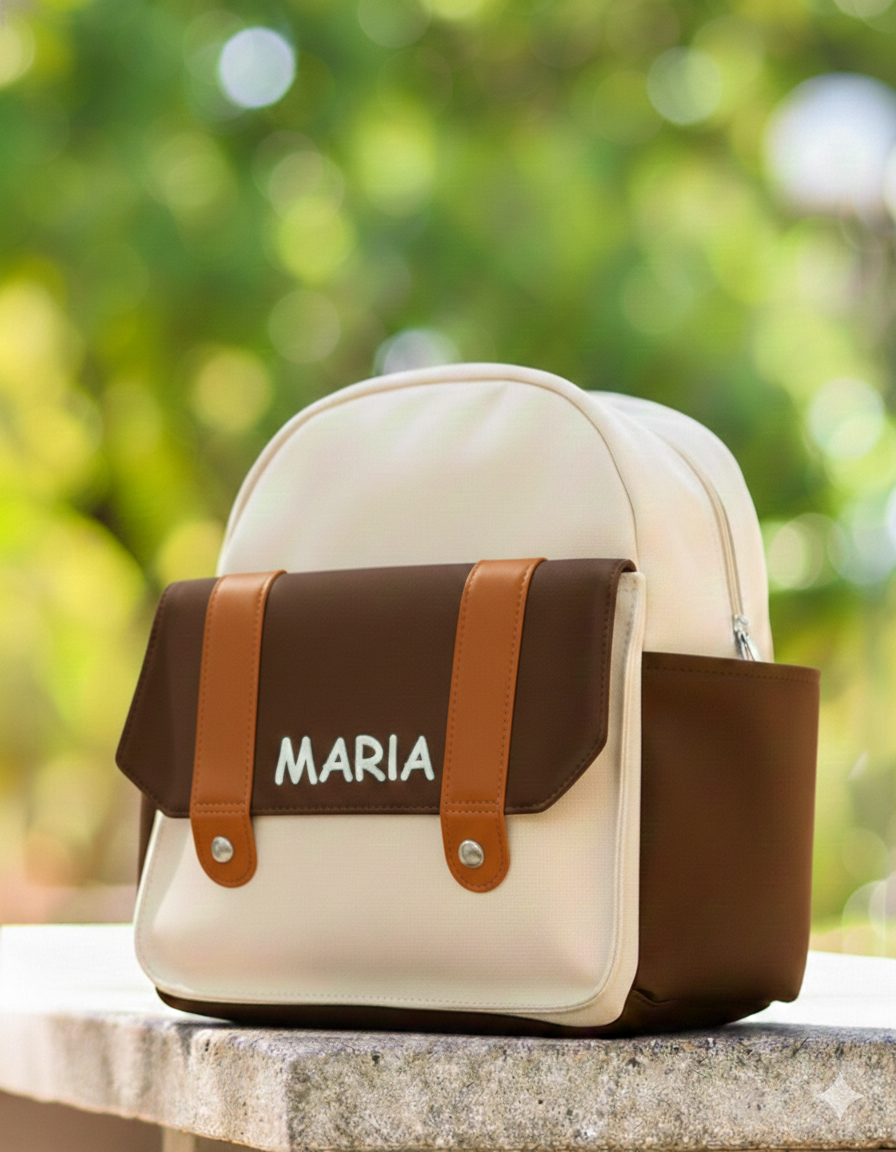 Mochila Escolar Primeira Infância Em Lona De Algodão Colorida
