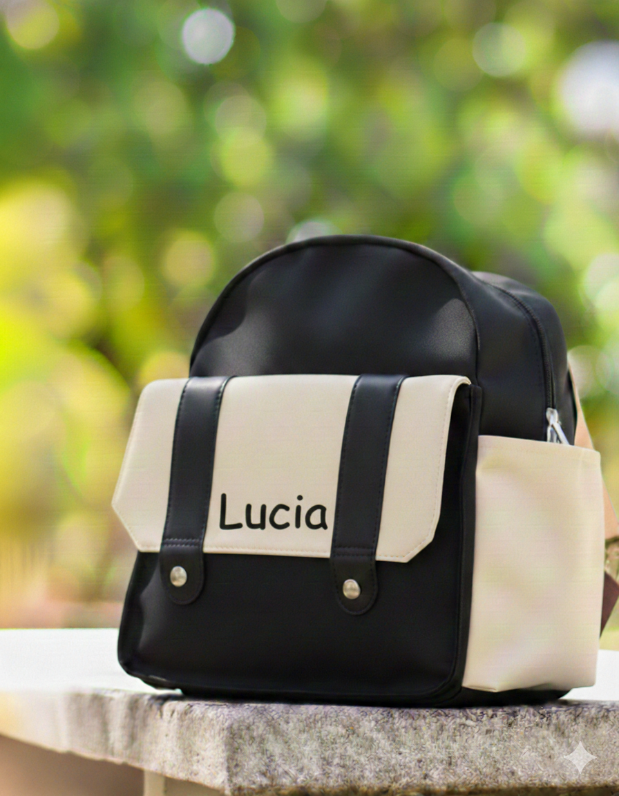 Mochila Escolar Primeira Infância Em Lona De Algodão Colorida