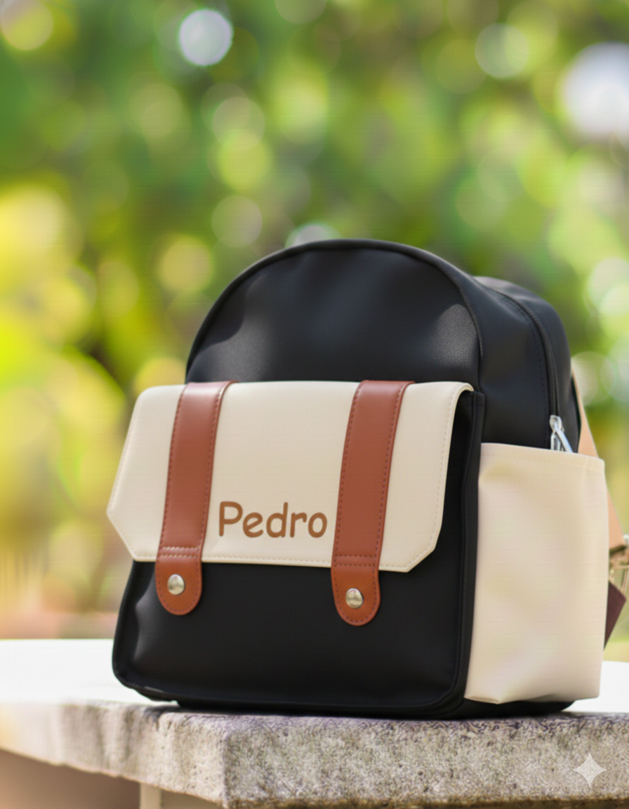 Mochila Escolar Primeira Infância Em Lona De Algodão Colorida