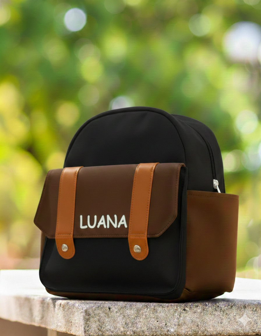 Mochila Escolar Primeira Infância Em Lona De Algodão Colorida