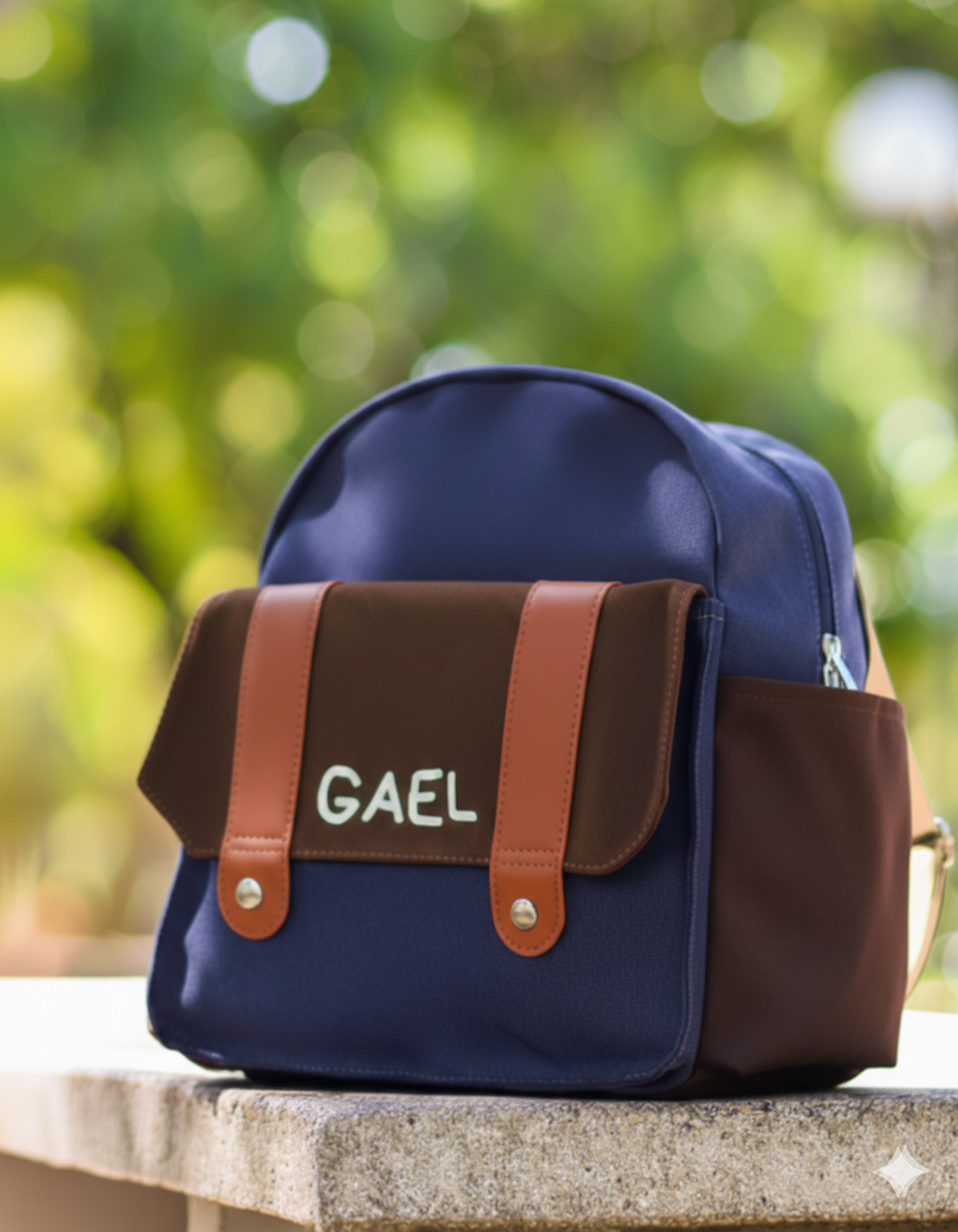 Mochila Escolar Primeira Infância Em Lona De Algodão Colorida