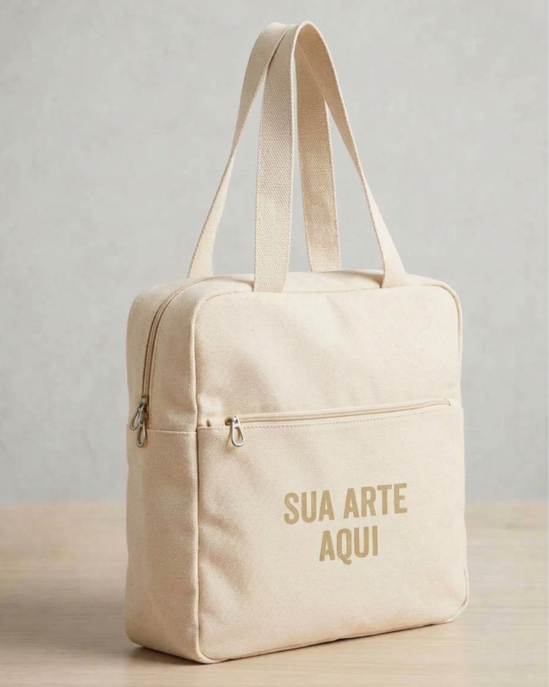 Bolsa Tote Condicional Minimalista Média Personalizada em Lona