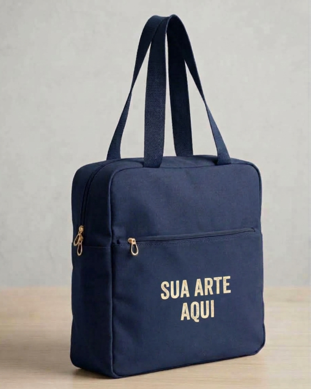 Bolsa Tote Condicional Minimalista Média Personalizada em Lona