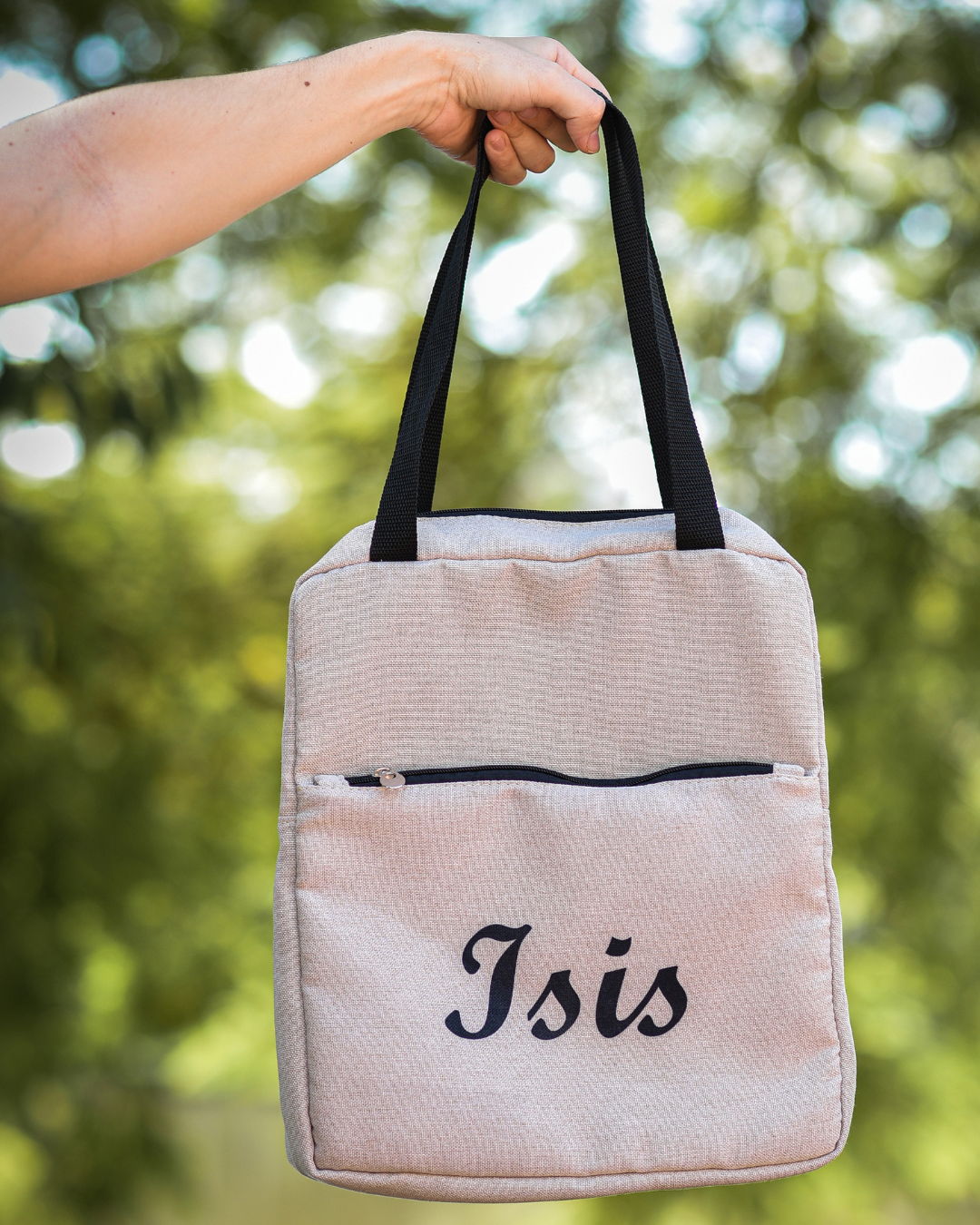 Bolsa Condicional Pequena Personalizada Em Linho Marfim
