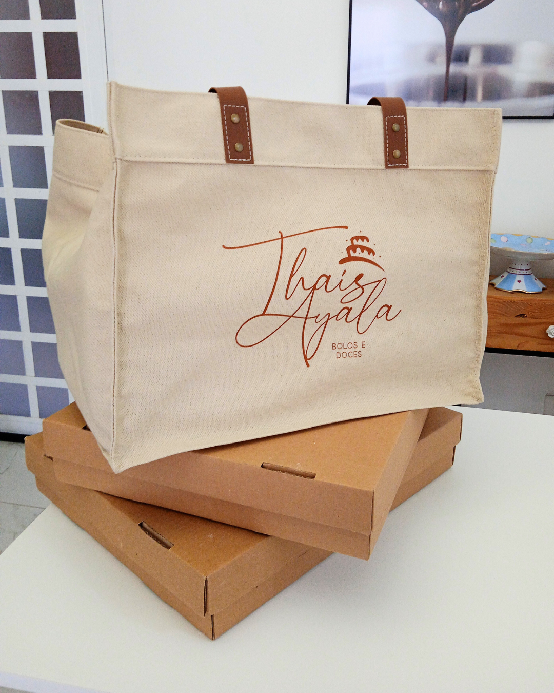 Sacola Doceira Grande Para Caixas Personalizada Em Lona
