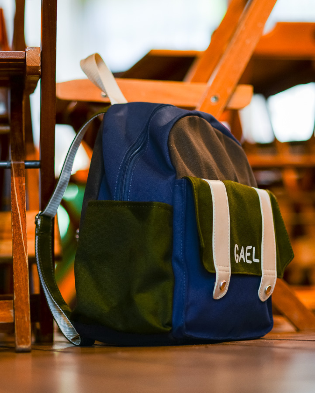 Mochila Escolar Primeira Infância Em Lona De Algodão Colorida