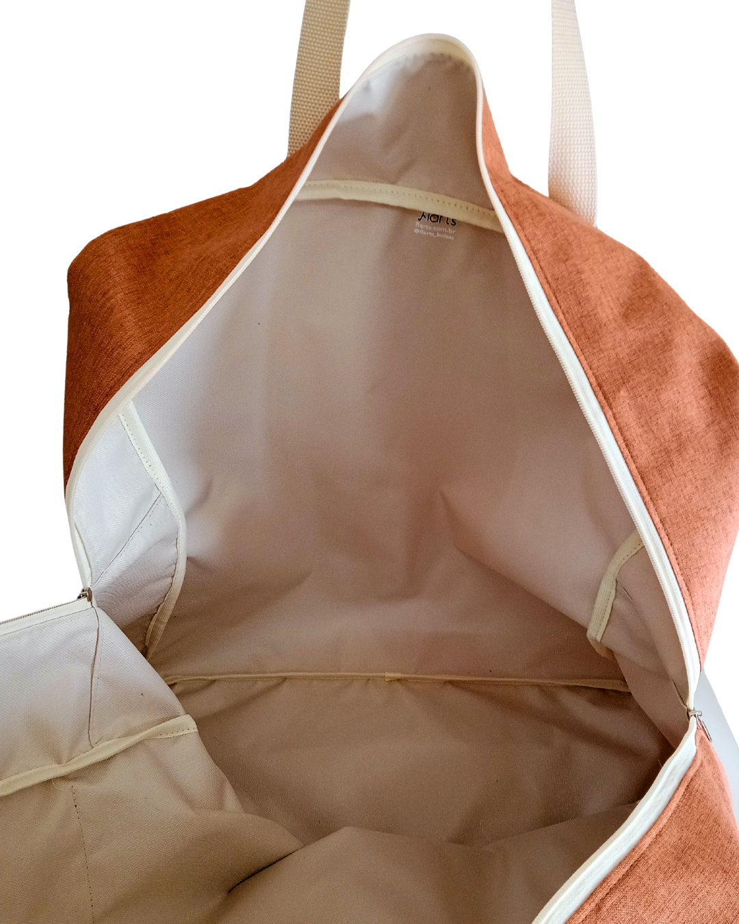 Bolsa Condicional Grande Personalizada Em Linho Laranja