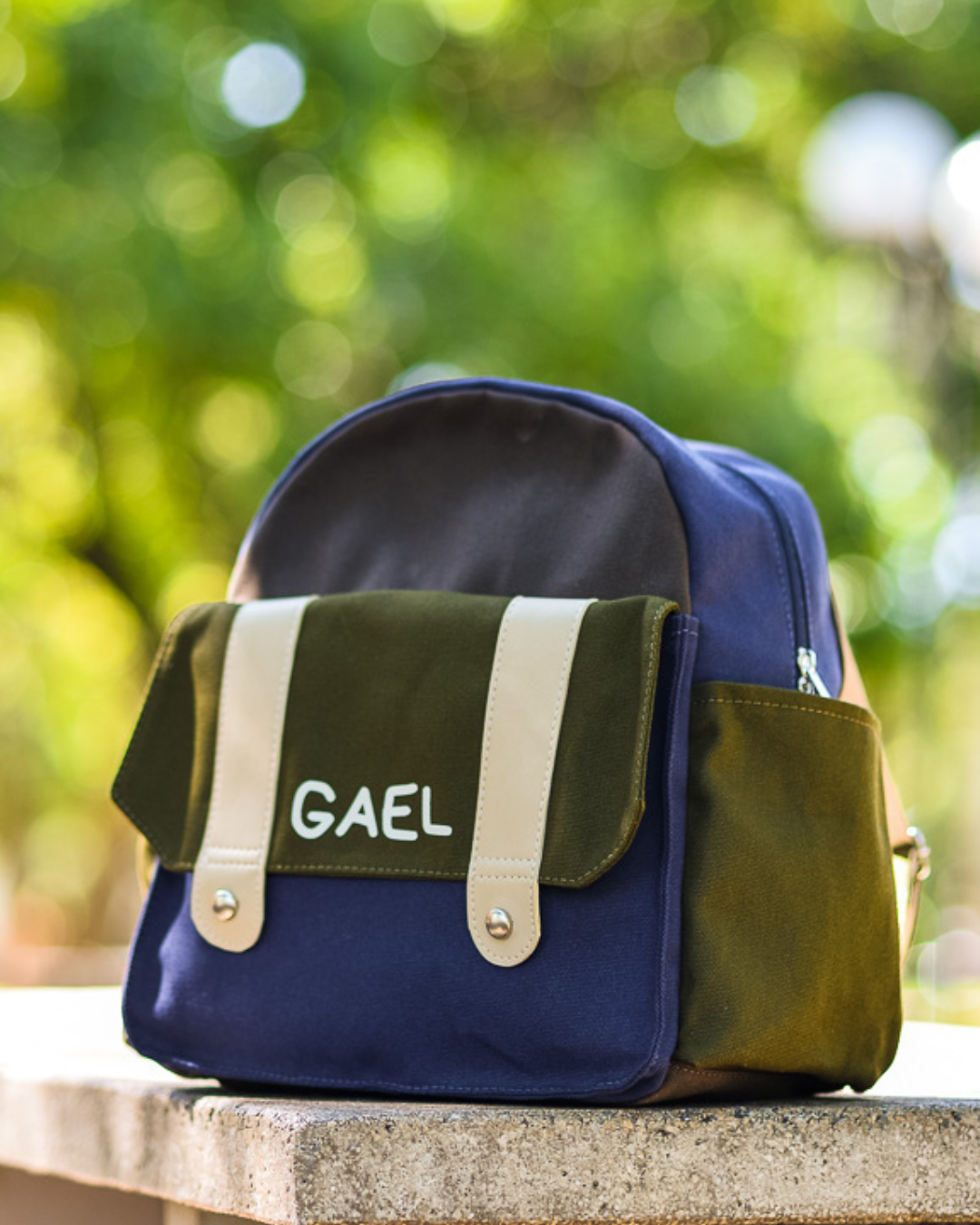 Mochila Escolar Primeira Infância Em Lona De Algodão Colorida