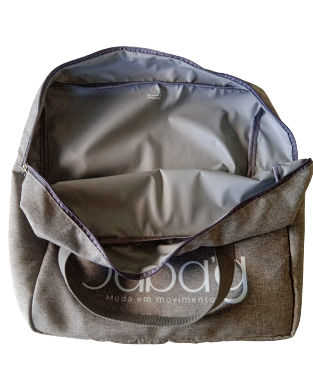 Bolsa Condicional Média Personalizada Em Linho Cinza