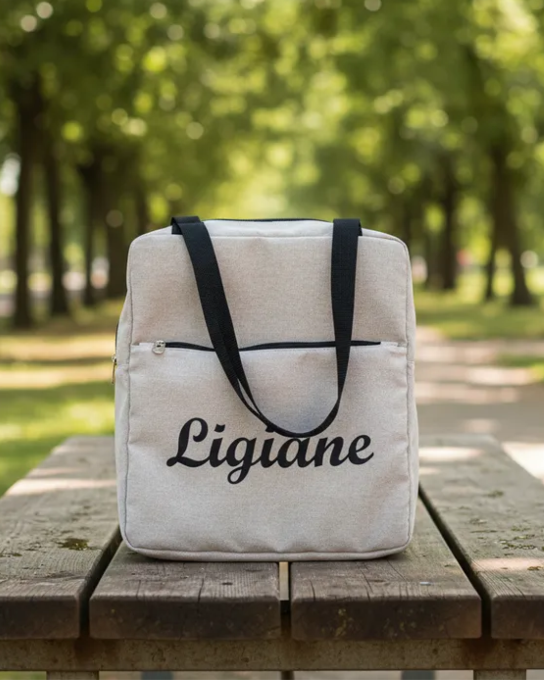 Bolsa Condicional Pequena Personalizada Em Linho Marfim