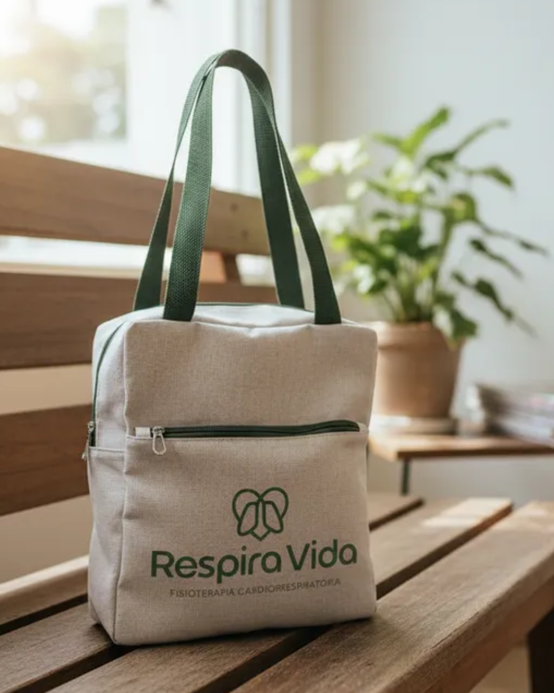 Bolsa Condicional Pequena Personalizada Em Linho Marfim