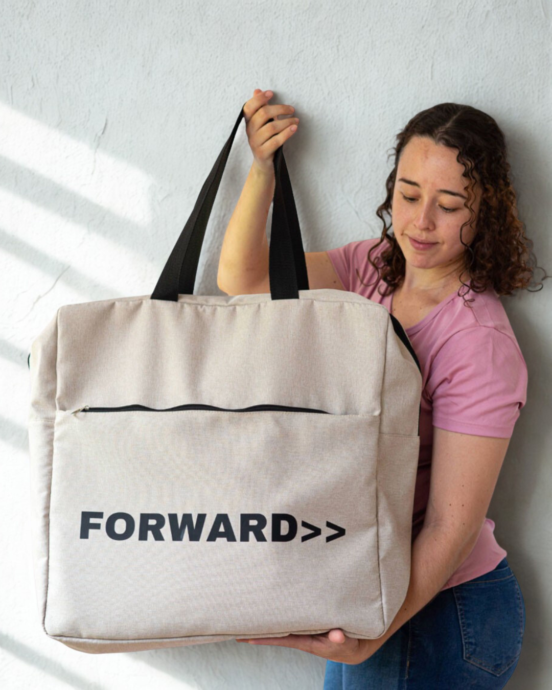 Bolsa Condicional Grande Personalizada Em Linho Marfim