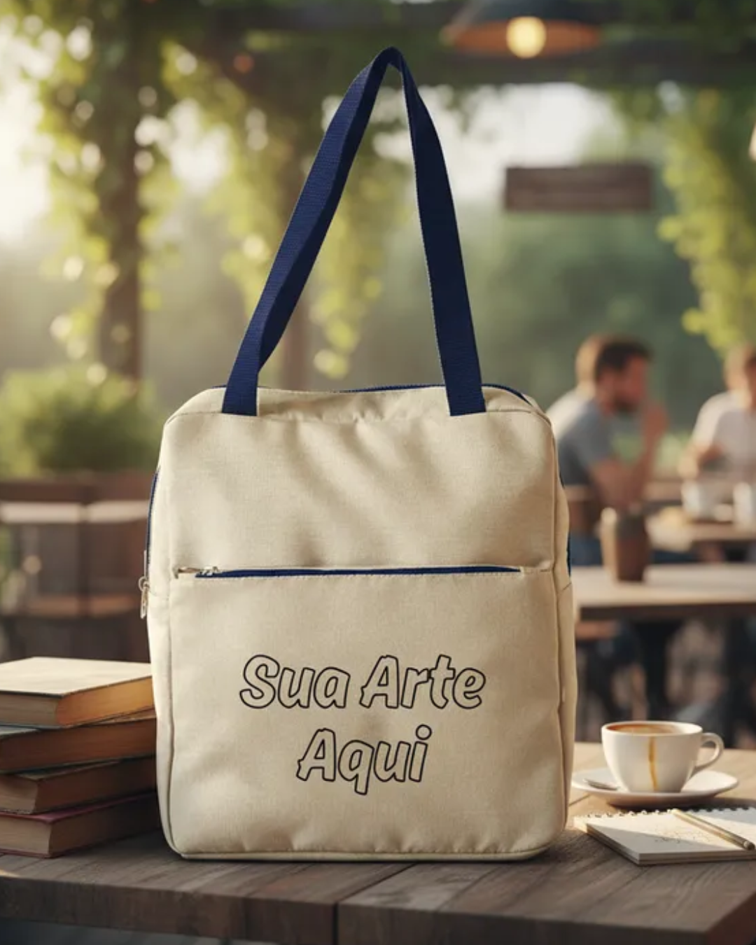 Bolsa Condicional Pequena Personalizada Em Linho Marfim