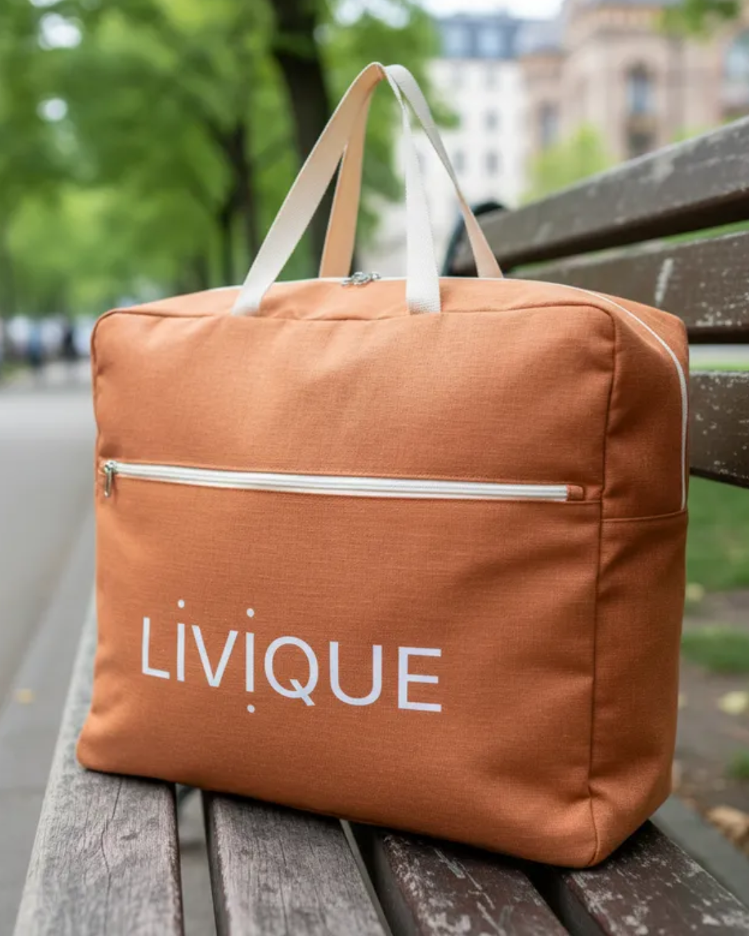 Bolsa Condicional Grande Personalizada Em Linho Laranja