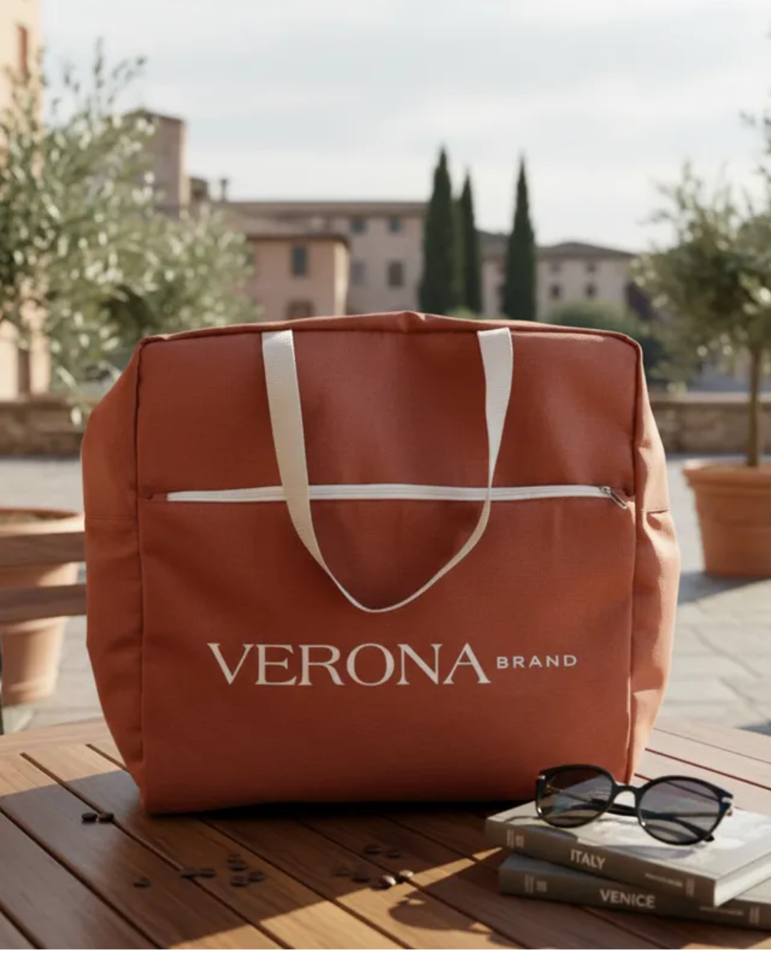 Bolsa Condicional Média Personalizada Em Linho Laranja