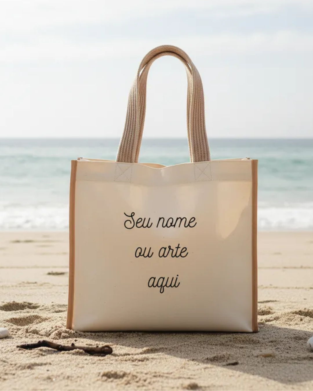 Sacola de Praia Pequena Personalizada com Nome/Logo Sem Zíper